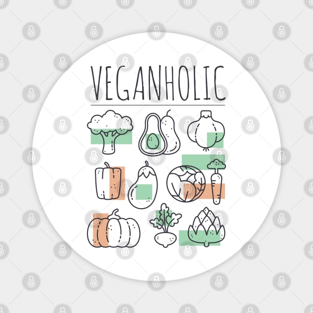 Veganoholic Magnet by Eclecterie